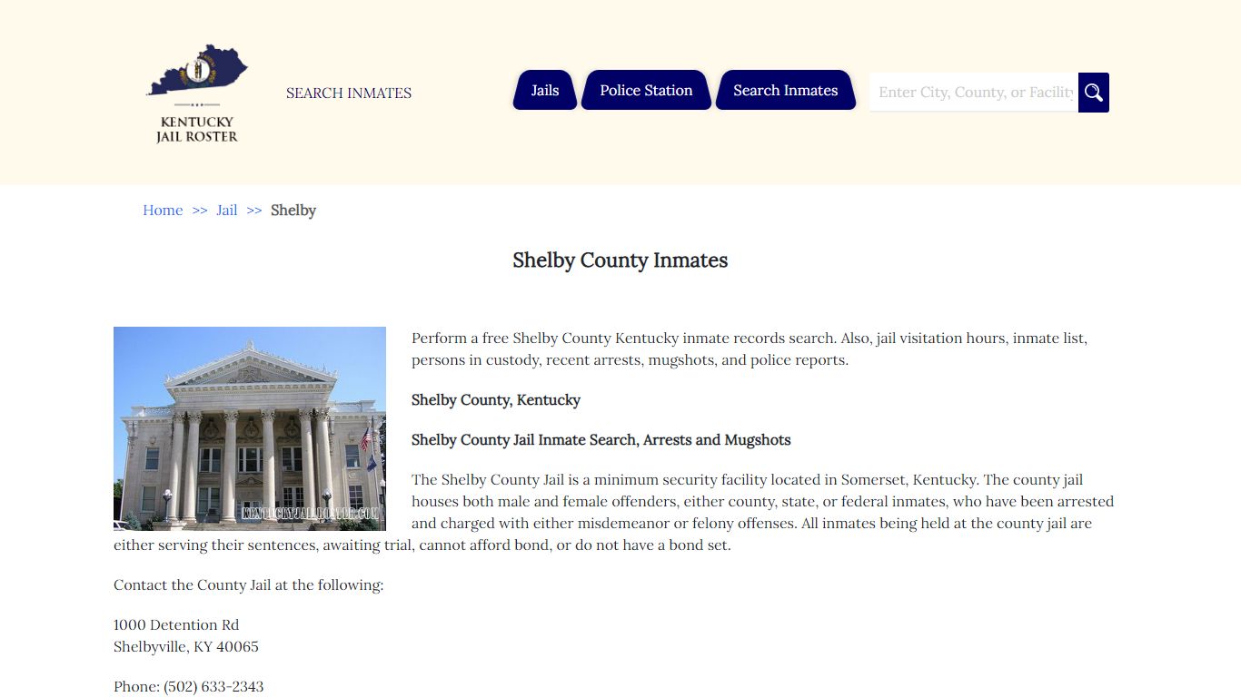 Shelby County Inmates | Jail Roster Search